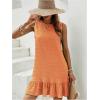 imageSOLY HUX Womens Ruffle Hem Sleeveless Tank Dress Round Neck Casual Smock Summer Mini DressesLight Orange