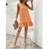 imageSOLY HUX Womens Ruffle Hem Sleeveless Tank Dress Round Neck Casual Smock Summer Mini DressesLight Orange