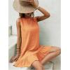 imageSOLY HUX Womens Ruffle Hem Sleeveless Tank Dress Round Neck Casual Smock Summer Mini DressesLight Orange