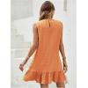 imageSOLY HUX Womens Ruffle Hem Sleeveless Tank Dress Round Neck Casual Smock Summer Mini DressesLight Orange