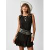 imageSOLY HUX Womens Ruffle Hem Sleeveless Tank Dress Round Neck Casual Smock Summer Mini DressesPlain Black