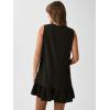 imageSOLY HUX Womens Ruffle Hem Sleeveless Tank Dress Round Neck Casual Smock Summer Mini DressesPlain Black