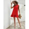imageSOLY HUX Womens Ruffle Hem Sleeveless Tank Dress Round Neck Casual Smock Summer Mini DressesPlain Burgundy