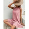 imageSOLY HUX Womens Ruffle Hem Sleeveless Tank Dress Round Neck Casual Smock Summer Mini DressesPlain Dusty Pink