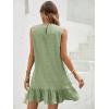 imageSOLY HUX Womens Ruffle Hem Sleeveless Tank Dress Round Neck Casual Smock Summer Mini DressesPlain Green