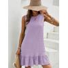 imageSOLY HUX Womens Ruffle Hem Sleeveless Tank Dress Round Neck Casual Smock Summer Mini DressesPlain Purple