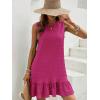 imageSOLY HUX Womens Ruffle Hem Sleeveless Tank Dress Round Neck Casual Smock Summer Mini DressesPlain Red