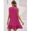 imageSOLY HUX Womens Ruffle Hem Sleeveless Tank Dress Round Neck Casual Smock Summer Mini DressesPlain Red