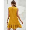 imageSOLY HUX Womens Ruffle Hem Sleeveless Tank Dress Round Neck Casual Smock Summer Mini DressesPlain Yellow