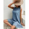 imageSOLY HUX Womens Ruffle Hem Sleeveless Tank Dress Round Neck Casual Smock Summer Mini DressesSolid Blue