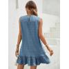 imageSOLY HUX Womens Ruffle Hem Sleeveless Tank Dress Round Neck Casual Smock Summer Mini DressesSolid Blue