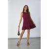 imageSOLY HUX Womens Ruffle Hem Sleeveless Tank Dress Round Neck Casual Smock Summer Mini DressesSolid Burgundy