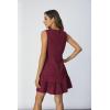 imageSOLY HUX Womens Ruffle Hem Sleeveless Tank Dress Round Neck Casual Smock Summer Mini DressesSolid Burgundy