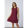 imageSOLY HUX Womens Ruffle Hem Sleeveless Tank Dress Round Neck Casual Smock Summer Mini DressesSolid Burgundy