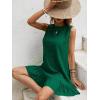 imageSOLY HUX Womens Ruffle Hem Sleeveless Tank Dress Round Neck Casual Smock Summer Mini DressesSolid Dark Green