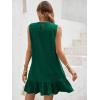 imageSOLY HUX Womens Ruffle Hem Sleeveless Tank Dress Round Neck Casual Smock Summer Mini DressesSolid Dark Green