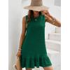 imageSOLY HUX Womens Ruffle Hem Sleeveless Tank Dress Round Neck Casual Smock Summer Mini DressesSolid Dark Green
