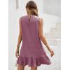 imageSOLY HUX Womens Ruffle Hem Sleeveless Tank Dress Round Neck Casual Smock Summer Mini DressesSolid Dusty Pink