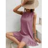 imageSOLY HUX Womens Ruffle Hem Sleeveless Tank Dress Round Neck Casual Smock Summer Mini DressesSolid Dusty Pink