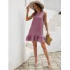 imageSOLY HUX Womens Ruffle Hem Sleeveless Tank Dress Round Neck Casual Smock Summer Mini DressesSolid Dusty Pink