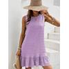 imageSOLY HUX Womens Ruffle Hem Sleeveless Tank Dress Round Neck Casual Smock Summer Mini DressesSolid Lilac Purple
