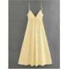 imageSOLY HUX Womens Summer Dress Backless V Neck Spaghetti Strap Loose Flowy Midi Cami DressesPure Yellow