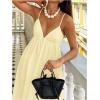 imageSOLY HUX Womens Summer Dress Backless V Neck Spaghetti Strap Loose Flowy Midi Cami DressesPure Yellow