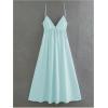 imageSOLY HUX Womens Summer Dress Backless V Neck Spaghetti Strap Loose Flowy Midi Cami DressesSolid Mint Blue