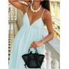 imageSOLY HUX Womens Summer Dress Backless V Neck Spaghetti Strap Loose Flowy Midi Cami DressesSolid Mint Blue