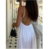 imageSOLY HUX Womens Summer Dress Backless V Neck Spaghetti Strap Loose Flowy Midi Cami DressesSolid White