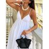 imageSOLY HUX Womens Summer Dress Backless V Neck Spaghetti Strap Loose Flowy Midi Cami DressesSolid White