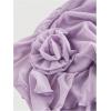 imageSOLY HUX Womens Summer Dresses Halter Bodycon Irregular Ruffle Trim 3D Flower Cami Mini Party Club DressLilac Purple