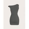 imageSOLY HUX Womens Summer Mini Dresses Off The Shoulder Ruched Bodycon Graduation Dress Sexy Going Out Party Club OutfitsPlain Grey