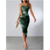 imageSOLY HUX Womens Tie Dye Cowl Neck Split Hem Bodycon Cami Dress Backless Long DressesArmy Green
