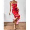 imageSOLY HUX Womens Tie Dye Cowl Neck Split Hem Bodycon Cami Dress Backless Long DressesCoral Pink Multi