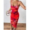 imageSOLY HUX Womens Tie Dye Cowl Neck Split Hem Bodycon Cami Dress Backless Long DressesCoral Pink Multi