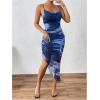 imageSOLY HUX Womens Tie Dye Cowl Neck Split Hem Bodycon Cami Dress Backless Long DressesDusty Blue Multi