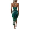 imageSOLY HUX Womens Tie Dye Cowl Neck Split Hem Bodycon Cami Dress Backless Long DressesGreen Tie Dye