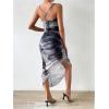 imageSOLY HUX Womens Tie Dye Cowl Neck Split Hem Bodycon Cami Dress Backless Long DressesGrey Tie Dye