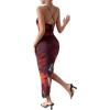 imageSOLY HUX Womens Tie Dye Cowl Neck Split Hem Bodycon Cami Dress Backless Long DressesMulti Tie Dye