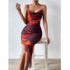 imageSOLY HUX Womens Tie Dye Cowl Neck Split Hem Bodycon Cami Dress Backless Long DressesMulti Tie Dye