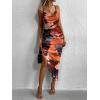 imageSOLY HUX Womens Tie Dye Cowl Neck Split Hem Bodycon Cami Dress Backless Long DressesOrange Multi