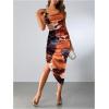 imageSOLY HUX Womens Tie Dye Cowl Neck Split Hem Bodycon Cami Dress Backless Long DressesOrange Tie Dye