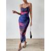 imageSOLY HUX Womens Tie Dye Cowl Neck Split Hem Bodycon Cami Dress Backless Long DressesPurple Multi