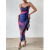 imageSOLY HUX Womens Tie Dye Cowl Neck Split Hem Bodycon Cami Dress Backless Long DressesPurple Multi