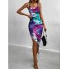 imageSOLY HUX Womens Tie Dye Cowl Neck Split Hem Bodycon Cami Dress Backless Long DressesPurple and Green