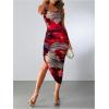 imageSOLY HUX Womens Tie Dye Cowl Neck Split Hem Bodycon Cami Dress Backless Long DressesRed Multi