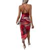 imageSOLY HUX Womens Tie Dye Cowl Neck Split Hem Bodycon Cami Dress Backless Long DressesRed Tie Dye