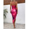 imageSOLY HUX Womens Tie Dye Cowl Neck Split Hem Bodycon Cami Dress Backless Long DressesRose Red