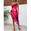 imageSOLY HUX Womens Tie Dye Cowl Neck Split Hem Bodycon Cami Dress Backless Long DressesRose Red